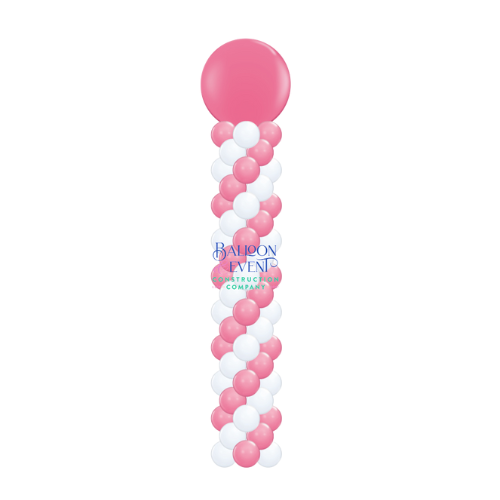 Pink and White Spiral Balloon Column - Balloons and Events